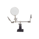 Soporte con lupa y dos brazos con clip. Ideal para trabajos de soldadura. | EP390