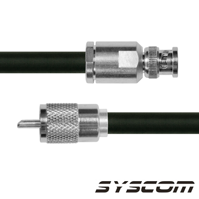 Cable Coaxial RG-214/U de 110 cm (43.31 pulgadas), con Conectores BNC Macho a UHF Macho (PL-259). | SBNC-214-UHF-110