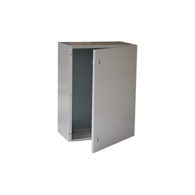 Gabinete de Acero IP66 Uso en Intemperie (400 x 600 x 250 mm) con Placa Trasera Interior Metálica y Compuerta Inferior Atornillable (Incluye Chapa y Llave T). | PST-4060-25A