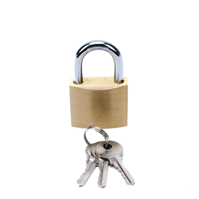 Candado de Latón Cuerpo 40 x 40 mm Con 3 Llaves. Diam. de Perno: 6.2 mm | PST-A010-03