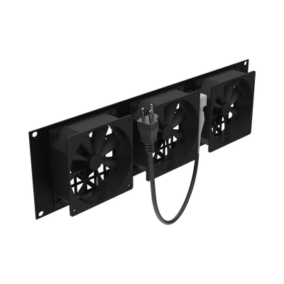 Kit de 3 Ventilador 110 Vca (12 x 12 cm) con Clavija 5-15P. Para instalación en Postes Rack | LP-VENT-03X3U