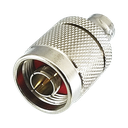 Adaptador en Línea de Conector N Macho a BNC Hembra, Plata/ Oro/ Teflón. | RFN-1037-1