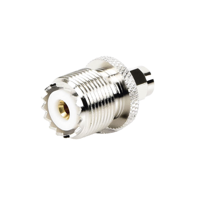 Adaptador en Línea, de Conector SMA Macho a UHF Hembra (SO-239), Níquel/ Oro/ Teflón. | RSA-3457