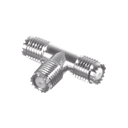 Adaptador en T, de Conector Mini-UHF Hembra a Doble Mini-UHF Hembra, Níquel/ Plata/ Teflón. | RFU-632