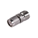 Adaptador en Línea de Conector TNC Macho a Conector UHF Hembra (SO-239), Níquel/ Oro/ Teflón. | RFT-1235