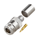 Conector N Hembra Inverso de Anillo Plegable para Cables 9913, RG-8/U, LMR-400, Grupo I, Níquel/ Oro/ Teflón. | RP-1028-I