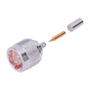 Conector Coaxial N Macho de Anillo Plegable para Cable RG-142/U, Plata/ Oro/ Teflón. | RFN-1005-3C1