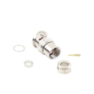Conector BNC Macho de Rosca para Ensamblar en Cable RG-59/U, Níquel/ Oro/ Teflón. | RFB-1701-D