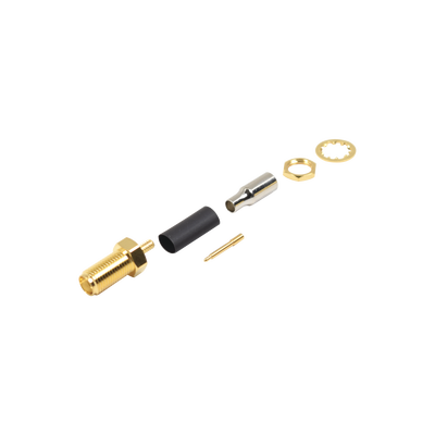 Conector SMA Hembra Inverso / Chasis en D Plano, Anillo Plegable / Cable RG-316 . | RP-3252-1B1