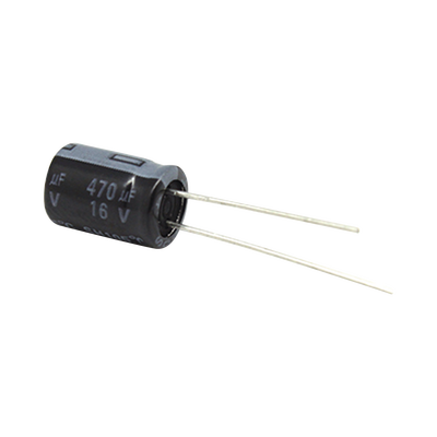 Capacitor Electrolítico de Aluminio, Radial de 470 µFd, 16 Vcc, 105 °C, 8.0 x 11 mm. | CE470/16V