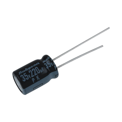 Capacitor Electrolítico Radial en Aluminio de 220 µFd, 35 Vcc, 105 °C, 10 x 12.5 mm. | 0220M0035V