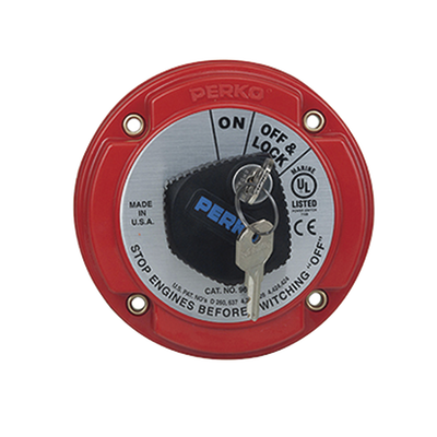 Interruptor Desconexión Batería Marina 9602, 250A Continuos, 360A Intermitentes, 6-32 VDC, Montaje Superficie, Terminales 5/16", Opciones Bloqueo Llave y Desconexión Campo Alternador | 9602DP