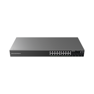 Switch Gigabit Administrable / 16 puertos 10/100/1000 Mbps + 4 Puertos SFP Uplink / Compatible con GWN Cloud. | GWN7802