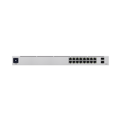 UniFi Switch USW-16-POE Gen2, Capa 2 de 16 puertos (8 puertos PoE 802.3af/at + 8 puertos Gigabit) + 2 puertos 1G SFP, 42W, pantalla informativa | USW-16-POE