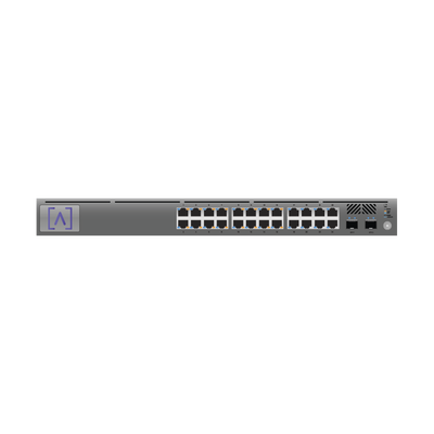 Switch Gigabit PoE+ Administrable / 24 puertos 10/100/1000 Mbps (16 de ellos POE+) + 2 Puertos SFP Uplink / Hasta 240W / Alta LabsCloud. | S24-POE
