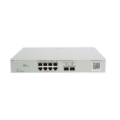 Switch Multi-Gigabit PoE++ 370W 802.3bt Capa 3 Administrable Cloud, Diseñado Para Access Points WiFi 6/7 | RG-NBS5300-8MG2XS-UP