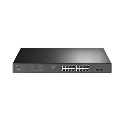 Switch JetStream de 16 puertos 10/100/1000Mbps y PoE af/at, 2 puertos SFP hasta 192W. | TL-SG1218MPE