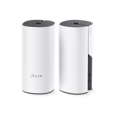 KIT 2 Routers Inalámbricos MESH Interior para Hogar / Doble Banda Wi-Fi 5 AC1200 Mbps / 2 Puerto Gigabit WAN/LAN / 2 Antenas Internas / Administración Mediante la App Deco (iOS, Android) | DECOM4-2PACK