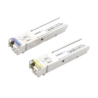 Transceptores Ópticos Industriales Bidireccionales SFP+ (Mini-Gbic) / Monomodo 1270 & 1330 nm / 10 Gbps / 10GBASE / Conector LC/UPC Simplex / DDM / Hasta 5 km / 2 Piezas | LP-IND-SFP-BD-10G-5