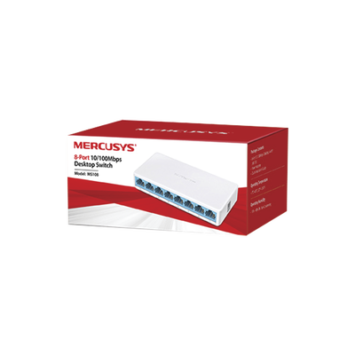 Switch NO Administrable / Para escritorio / 8 puertos 10/100 Mbps / Diseño Compacto / Plug and Play | MS108