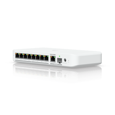 USW Flex 2.5G PoE Switch de 8 Puertos 2.5GbE PoE++, con un Puerto de Enlace Ascendente Combinado RJ45/SFP+ de 10 GbE (No incluye Adaptador ca/cc) | USW-FLEX-2.5G-8-POE