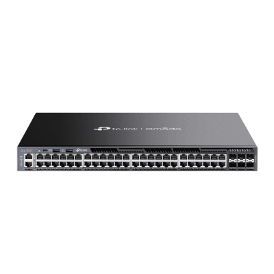 Switch Omada L3 SDN Administrable / 48 puertos Gigabit y 6 puertos SFP+ / Funciones RIP, VRRP, Servidor DHCP / Administración centralizada OMADA / Fuente Redundante | SG6654X