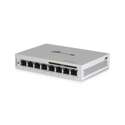 Switch UniFi Administrable capa 2 de 8 puertos Gigabit (4 Puertos Gigabit PoE 802.3af y 4 puertos Gigabit ethernet) 60W | US-8-60W