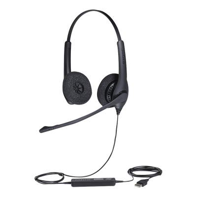 Jabra Biz 1500 Duo, auricular profesional con cancelación de ruido, ideal para contact center con conexión USB (1559-0159) | BIZ-1500-DUO-USB