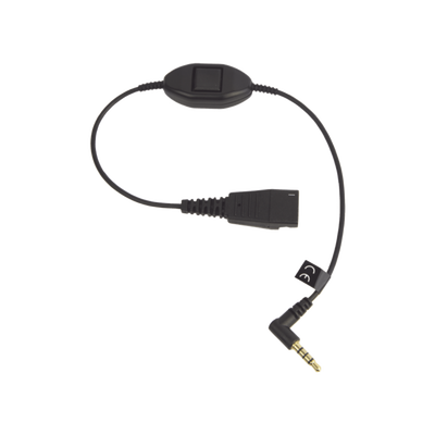 Jabra Cord QD a conector de 3.5 mm con Push-to-Talk para teléfonos celulares smartphones (8800-00-103) | MOBILE-QD-35MM-S