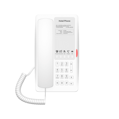 Teléfono IP WI-FI para Hotelería, Puerto USB-A para Carga, 5 Teclas Programables para Servicio Rápido (Hotline), Plantilla Personalizable con PoE | H4WW