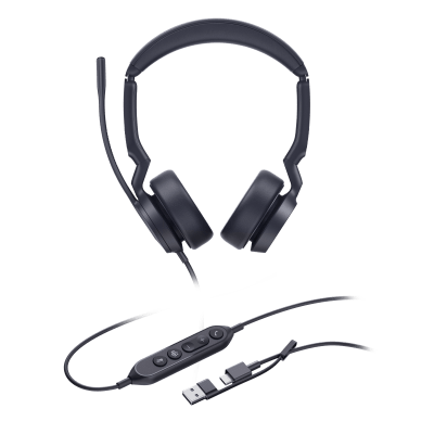 Diadema Alámbrica Yealink UH44 Dual USB-C/A Certificada con Microsoft Teams | UH44-DUAL-TEAMS-USB-C/A