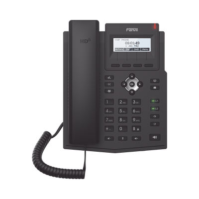 Teléfono IP empresarial para 2 lineas SIP con pantalla LCD, Códec Opus, conferencia de 3 vías, PoE. | X1SP