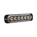 Luz Auxiliar de 6 LED, Ambar, Bisel Negro, Lente Transparente | SP6A