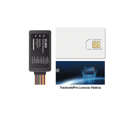 Kit localizador vehicular / 4G LTE / BLE / RS485 / Audio dos vias (requiere accesorios) / incluye SIM500MB2Y y Plataforma TrackSolidPro / Compatble con UL212 Sensor ultrasonico | VL802KIT