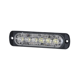 [SP12RW] Luz Auxiliar de 12 LED, Rojo/Claro, SAE, Bisel Negro, Lente Transparente | SP12RW
