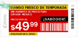 [ZKC21B] Etiqueta de Estantería Electrónica ESL ZKE21B / Pantalla EPD 2.13 Pulgadas / Resolución 122x250 Píxeles / 4 Colores (Negro Blanco Rojo Amarillo) / BLE 5.0 con Encriptación AES-128 / Batería 5 Años / NFC / C | ZKC21B
