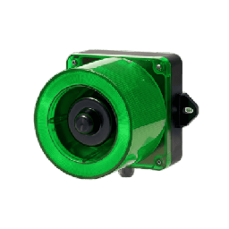 [QWCD50110240GLC] Combinación de baliza LED color Verde y sirena electrónica de 31 tonos resistente a la intemperie de volumen máx. 123 dB a 110-220 VCA | QWCD50110240GLC