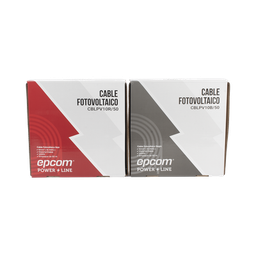 [KIT2CBLPV10RB/50] Kit de 2 rollos de 50 metros de cable fotovoltaico de cobre, rojo y negro, calibre 10 AWG (6mm²), Tipo PV,  1000/2000 V y 120°C. | KIT2CBLPV10RB/50