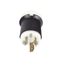 [HUB-HBL-2621] Clavija Industrial con Bloqueo de Media Vuelta / 30 A 250 V CA / 2 Polos 3 Hilos / Color Blanco y Negro / Nema L6-30P. | HUB-HBL-2621