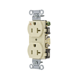 [HUB-IG5352I] Contacto Dúplex Conexión a Tierra Aislada/ 20 A 125 V/ 2 polos 3 Hilos/ Color Marfil/ Nema 5- 20R/ Grado Comercial. | HUB-IG5352I