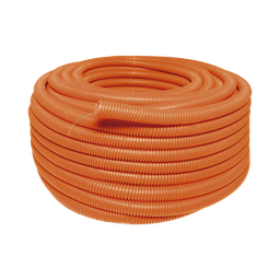 [SYS-136850] Manguera Poliducto Corrugado Flexible Naranja Reforzado de 1/2" x 100 m Para Instalaciones Eléctricas /Polietileno Alta Densidad HDPE/ Sin guía /Resistente a Intemperie. | SYS-136850