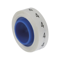 [PMDR-4] Rollo de Etiquetas Marcadoras, Pre-Impresos con el Número 4, de 2.4 Metros (7.87 Pies), Color Blanco | PMDR-4