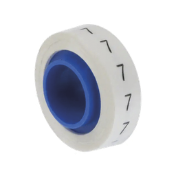 [PMDR-7] Rollo de Etiquetas Marcadoras, Pre-Impresos con el Número 7, de 2.4 Metros (7.87 Pies), Color Blanco | PMDR-7