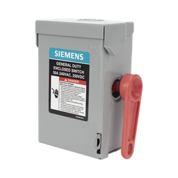 [GNF221A] Interruptor de Seguridad GNF221A, 240Vca, 2 polos, 30 Amp, sin portafusibles, Nema 1. | GNF221A