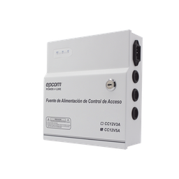 [AC-PS-T12-05] Fuente de Poder / 1 Salida 11-15 Vcc /  5 A / Temporizador Integrado / Con Capacidad de Batería de Respaldo / Requiere Batería / Aplicaciones en sistemas de control de Acceso | AC-PS-T12-05