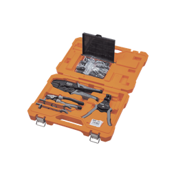 [92919S] Juego de Herramientas de Conexión Fotovoltaica (Solar), 6 Piezas: Estuche, 2 Llaves Aisladas MC4, Cortador 1/0 AWG Al, Pelacables 6-12 AWG Sólido y 8-14 AWG Trenzado, Ponchadora MC4T 10-14 AWG | 92919S