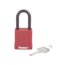 [PSL-8] Candado de Bloqueo LOTO de Seguridad Dieléctrico, Con Llave Única, Diámetro de 6.5 mm, Color Rojo | PSL-8