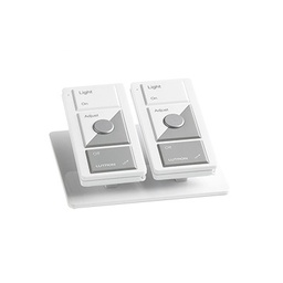 [LPED2WH] Base de mesa para dos controles remotos inalámbricos LUTRON. Con goma para evitar deslizamiento. | LPED2WH