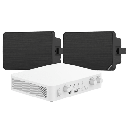 [DSQAEKIT0120BG] Kit de Audio | 70/100V | 2 Altavoces de pared | Bluetooth | Color Negro | Hik-Connect | DSQAEKIT0120BG