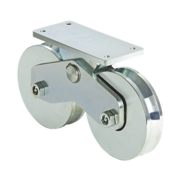 [1151-5621-001] 339V - Rueda Doble de 12 cm / Capacidad Para Puertas de  hasta 1200 kg / Canal Tipo V | 1151-5621-001